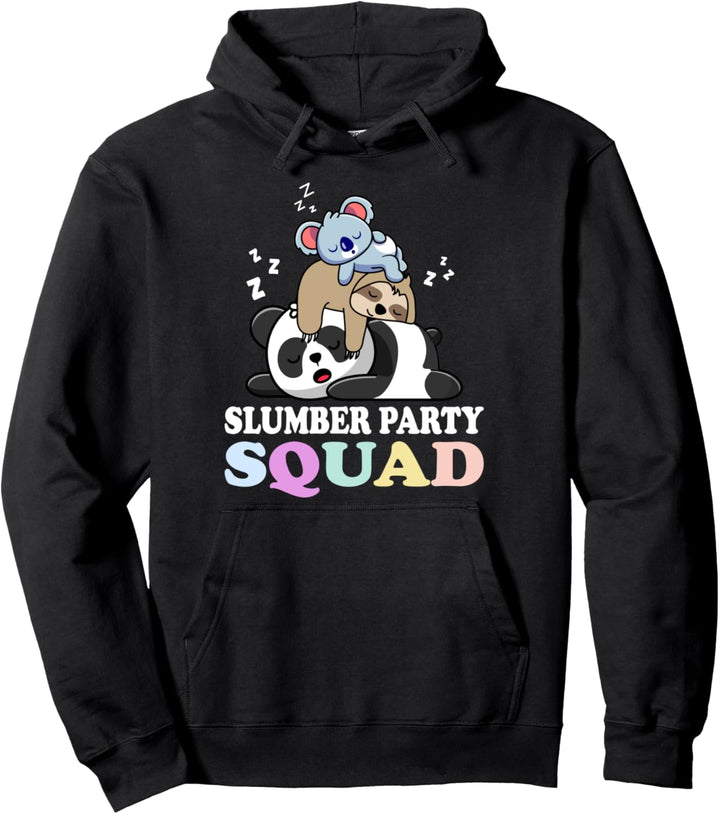 Slumber Squad Sleepover Squad Party Pyjama Animal Sleeping Pullover Hoodie