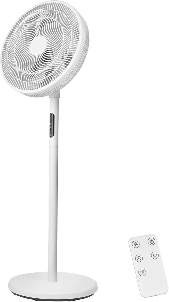 KLAMER Standventilator leise, stromsparender DC Standventilator mit Fernbedienung, 12 Geschwindigkei