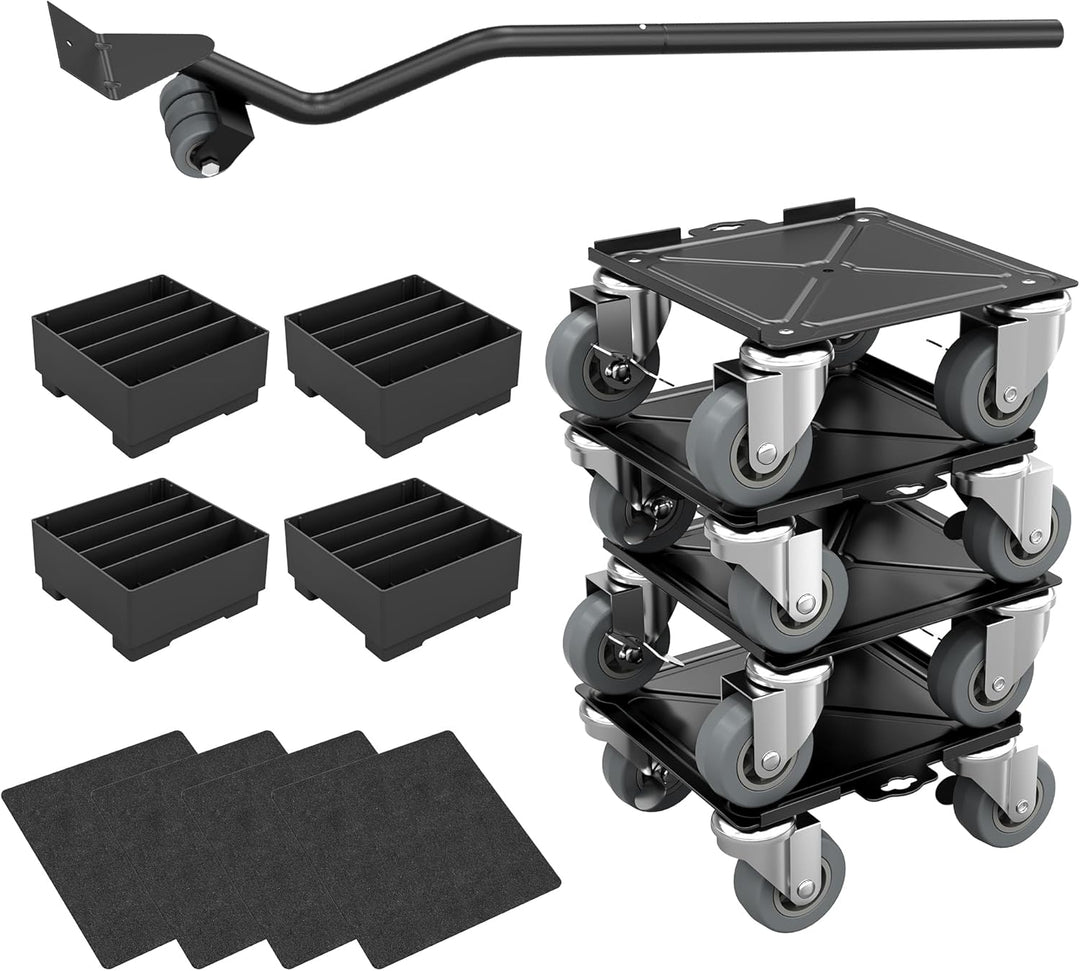 Froadp 4 Stück Möbel Transportrollen Set Möbelroller Schwerlast 360° Rotation Möbelheber Transportro