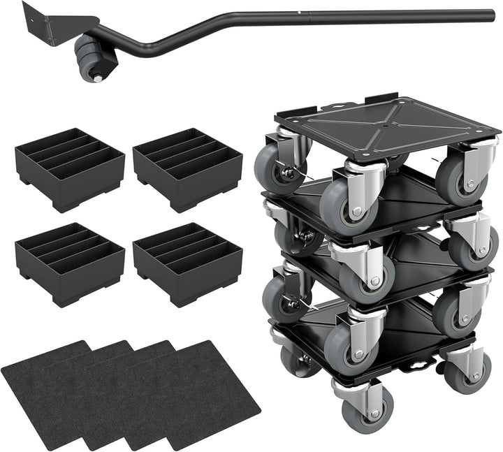 Froadp 4 Stück Möbel Transportrollen Set Möbelroller Schwerlast 360° Rotation Möbelheber Transportro
