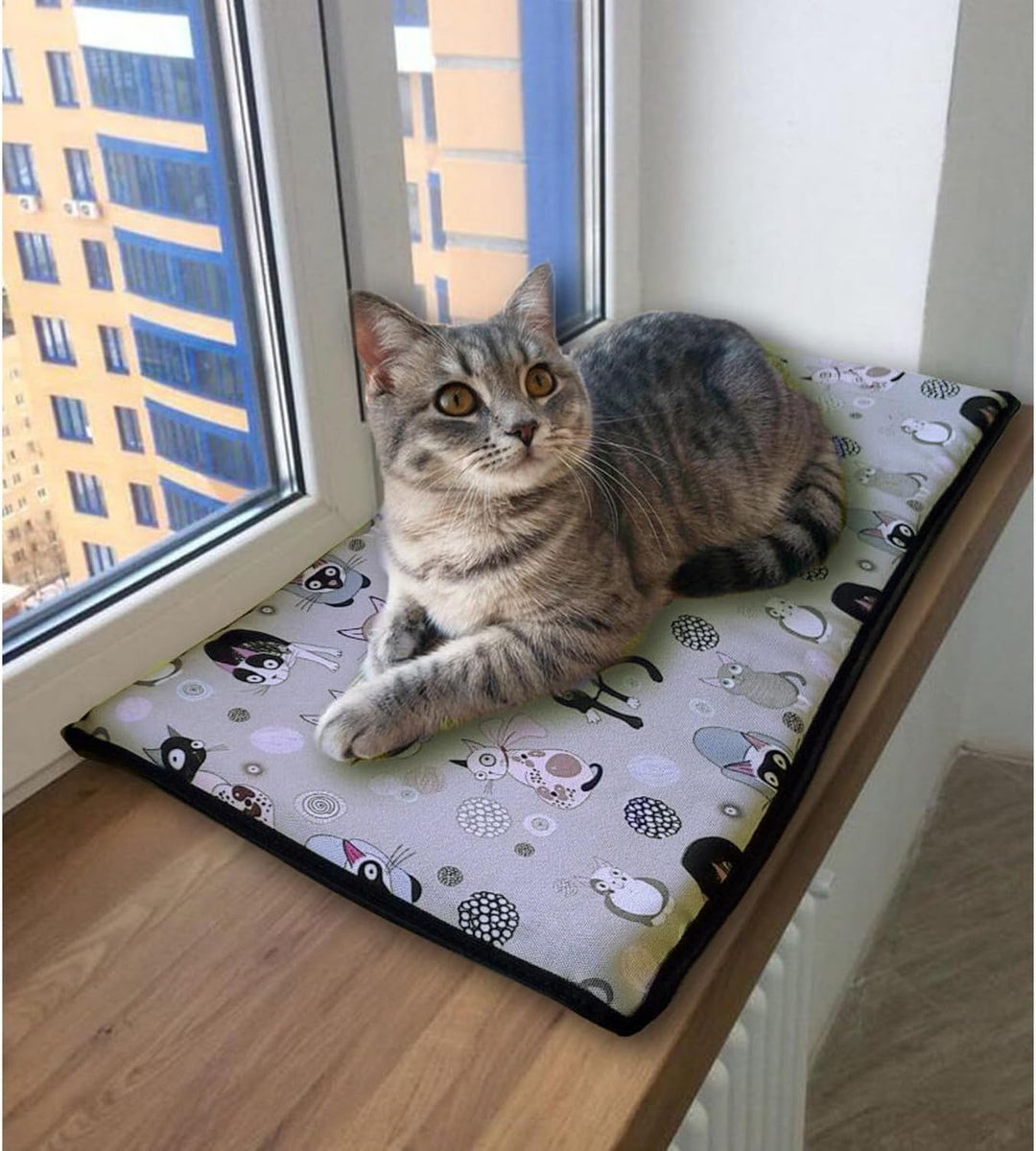 Arco Katzenkissen für die Fensterbank 25x55cm Bequemes Katzenbett mit wasserdichtem Codura-Bezug, el
