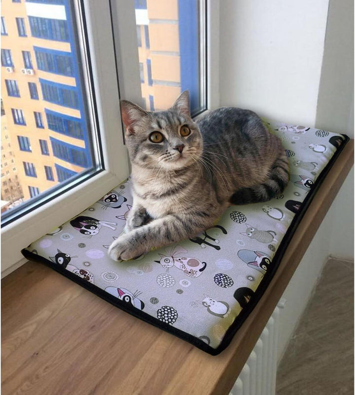 Arco Katzenkissen für die Fensterbank 25x55cm Bequemes Katzenbett mit wasserdichtem Codura-Bezug, el