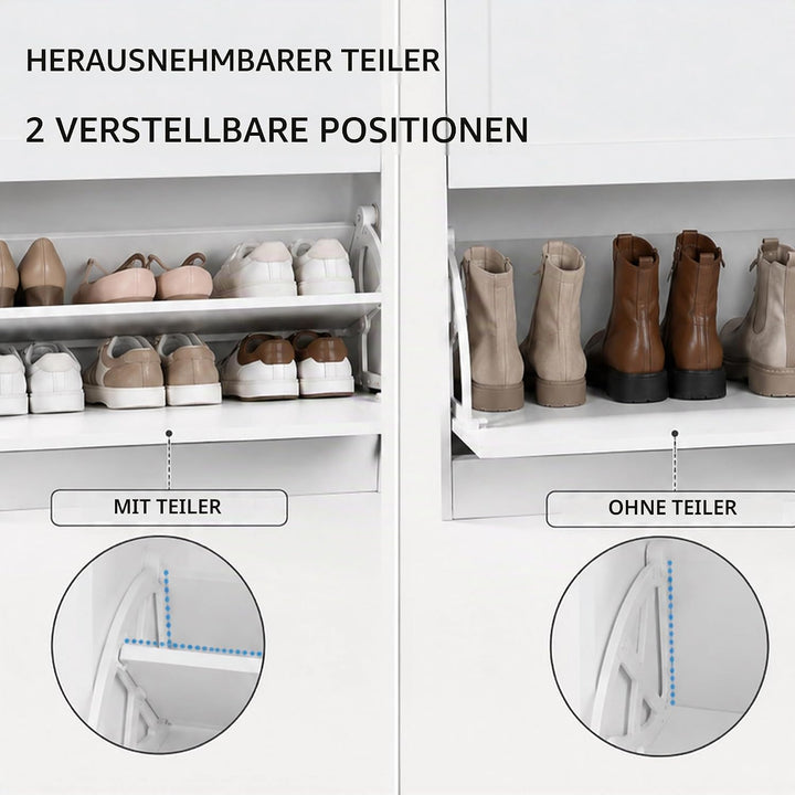 Schuhschrank mit Schubladen, schmaler Schuhkipper, 80x24x100 cm