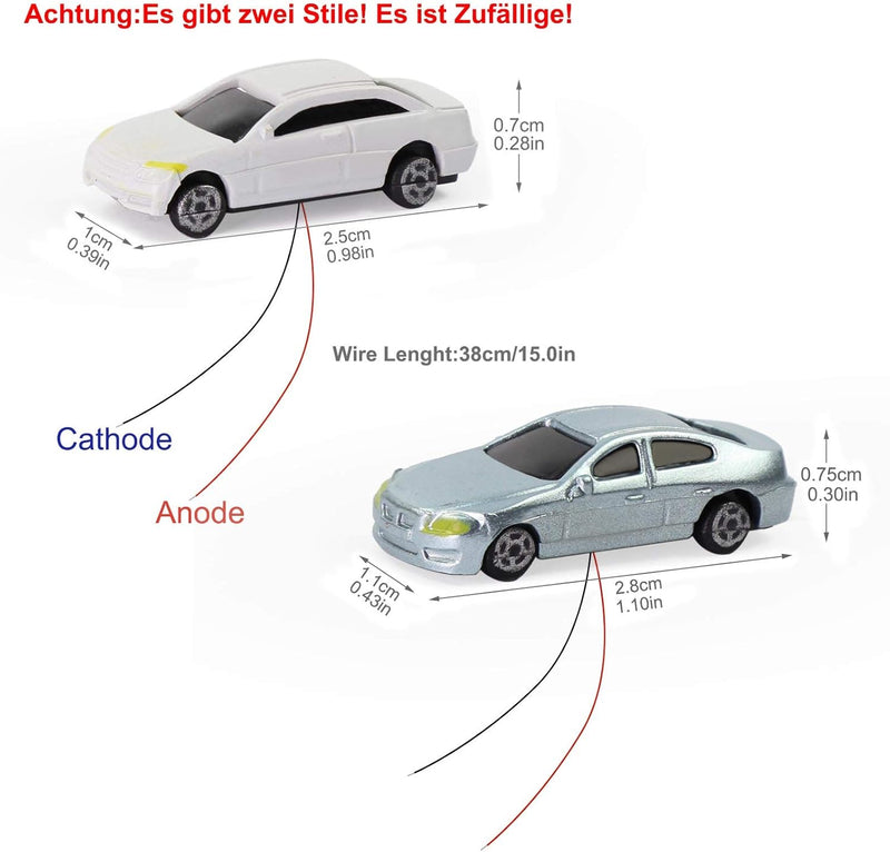 Evemodel 12 STK. Spur Z 1:200 Modell Autos PKW mit Beleuchtung 12V 1/200 Spur Z, 1/200 Spur Z