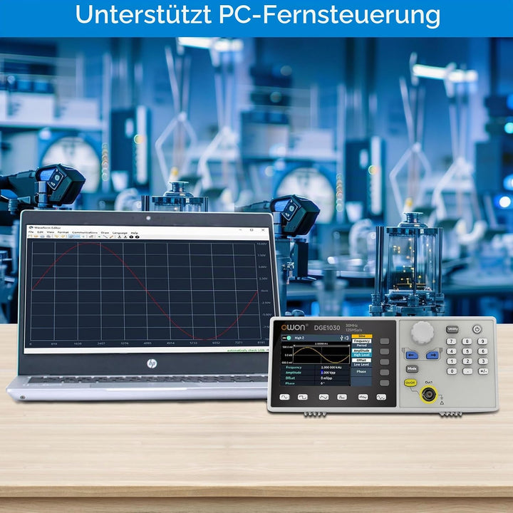 OWON DGE1030 Signalgenerator - Ein-Kanal Funktionsgenerator, 30 MHz Frequenzausgabe, 125 MSa/s Abtas