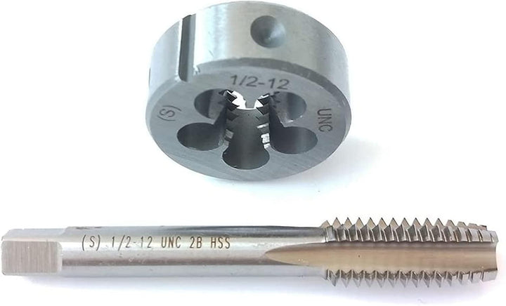 HUAZHICHUN 1 Stück 1/2-12 Gewindebohrer + 1 Stück 1/2-12 Gewindeschneider HSS Gewindeschneidsatz Rec