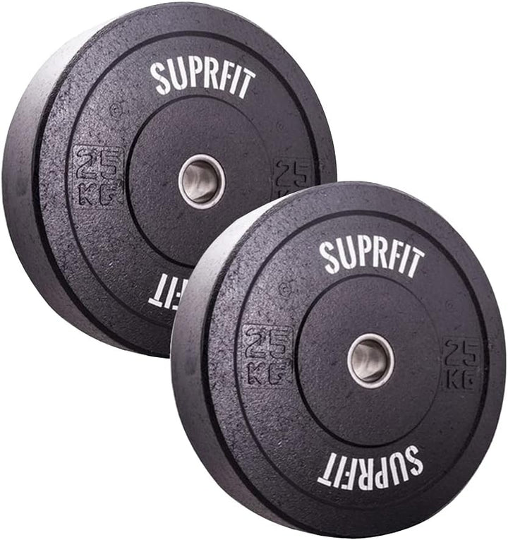 SUPRFIT Hi-Temp Hantelscheiben Bumper Plates 50mm aus recyclten Vollgummigranulat, Gewicht: 5-25kg,
