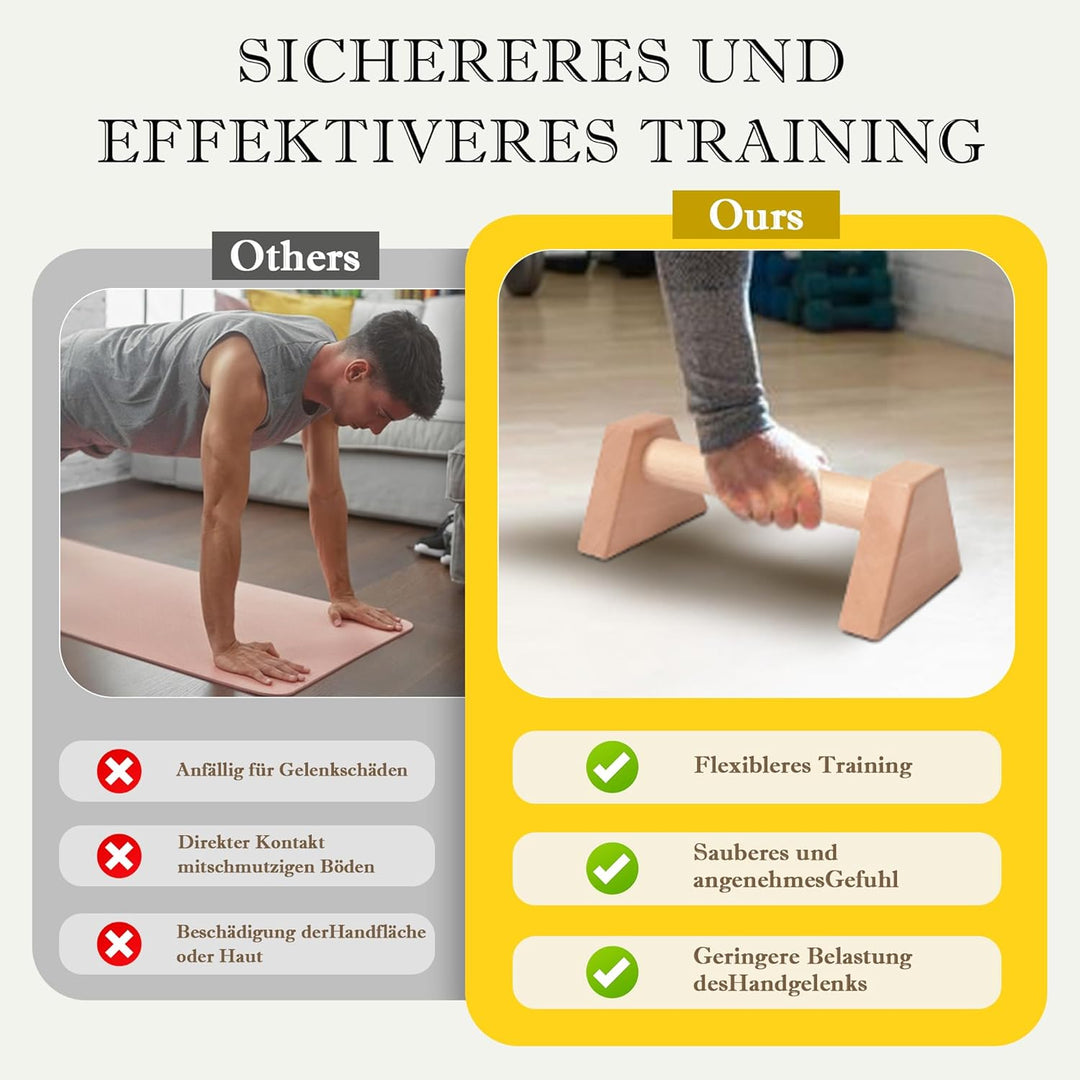 Liegestützgriffe 2 Push Up Bars Holz Parallettes gelenkschonende Liegestützgriffe Calisthenics Equip