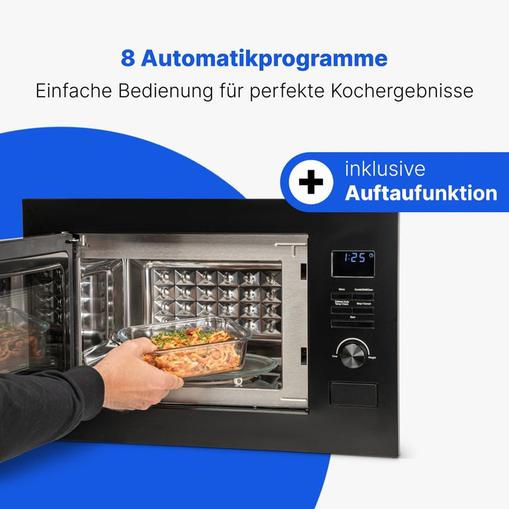 Bomann® Einbaumikrowelle mit Grill und Heissluft | 60cm | 900W Mikrowelle | 1300W Grill | 2300W Heis