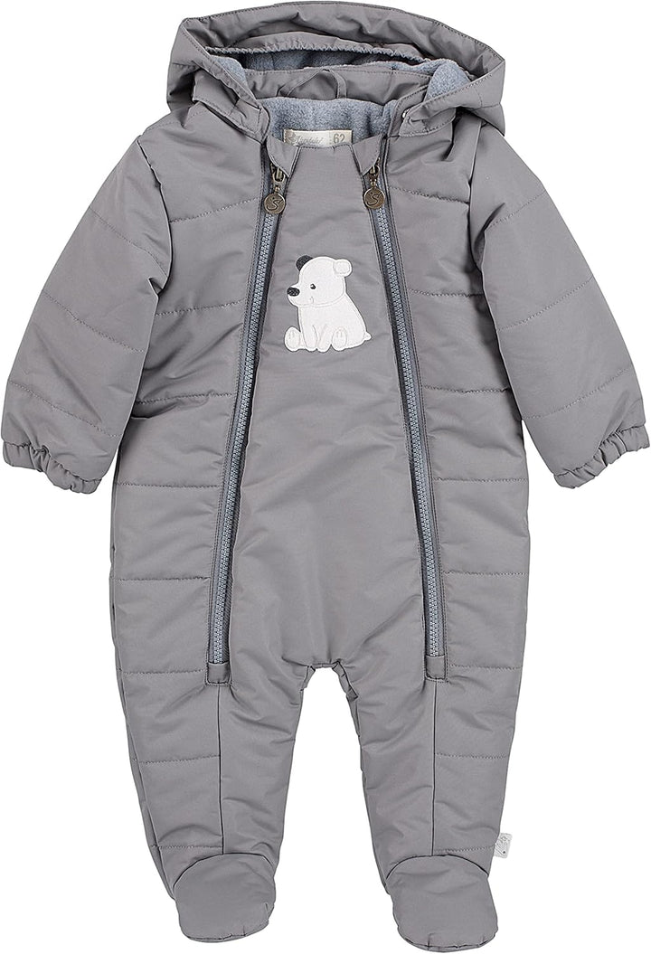 Sterntaler Unisex Kinder Overall Baby Overall gesteppt mit Kapuze Eisbär Elia 68 Rauchgrau, 68 Rauch