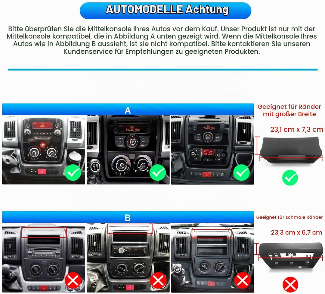 Inefala Android Autoradio für FIAT Ducato/Citroën Jumper/Peugeot Boxer 2010 | Android 15,2G+64G,9 Zo