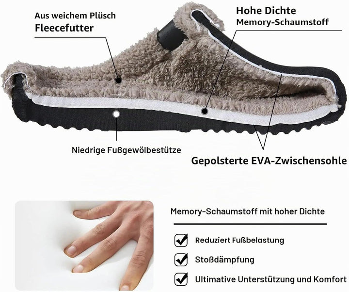 Kinengxi Clogs Hausschuhe Gefüttert Damen Herren Warm Winter Gartenschuhe Wasserdicht Wärme Gartencl