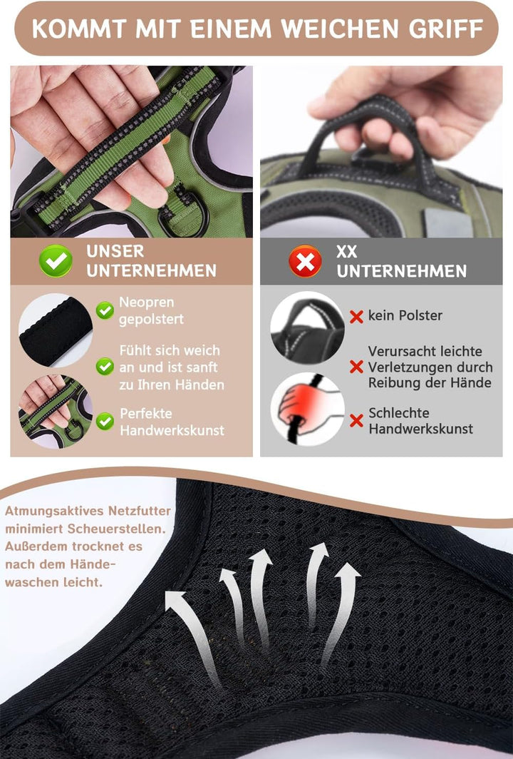 [Neueste Hundegeschirr] BaoCheng Anti Pull Hundegürtel,Kleine/mittlere/grosse Hunde,Atmungsaktives M
