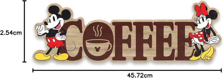 Open Road Brands Disney Mickey Mouse und Minnie Mouse Tischdekoration aus Kaffeeholz – entzückende D