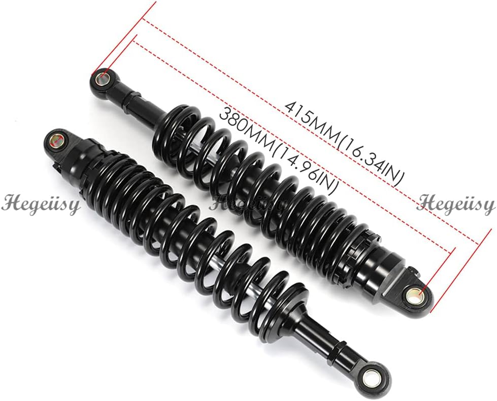 Hegeiisy 380mm 14.96 Zoll 8mm Feder Universal Motorrad Stossdämpfer Hinterradaufhängung ATV Quad Sco