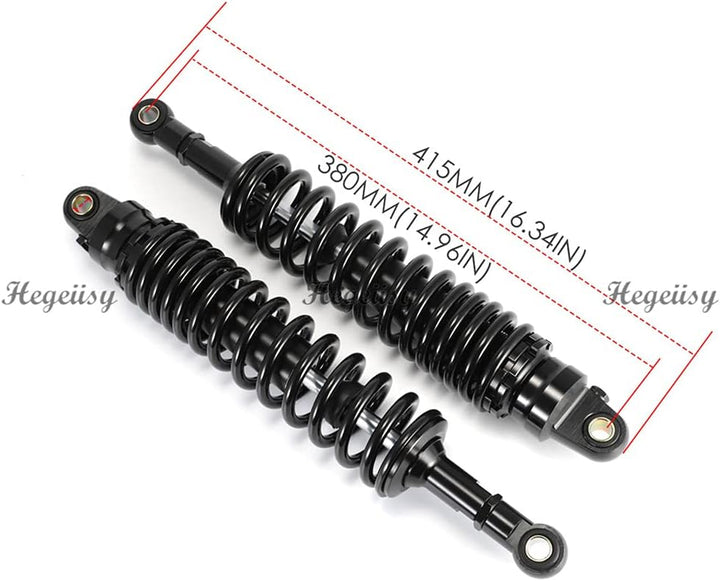 Hegeiisy 380mm 14.96 Zoll 8mm Feder Universal Motorrad Stossdämpfer Hinterradaufhängung ATV Quad Sco