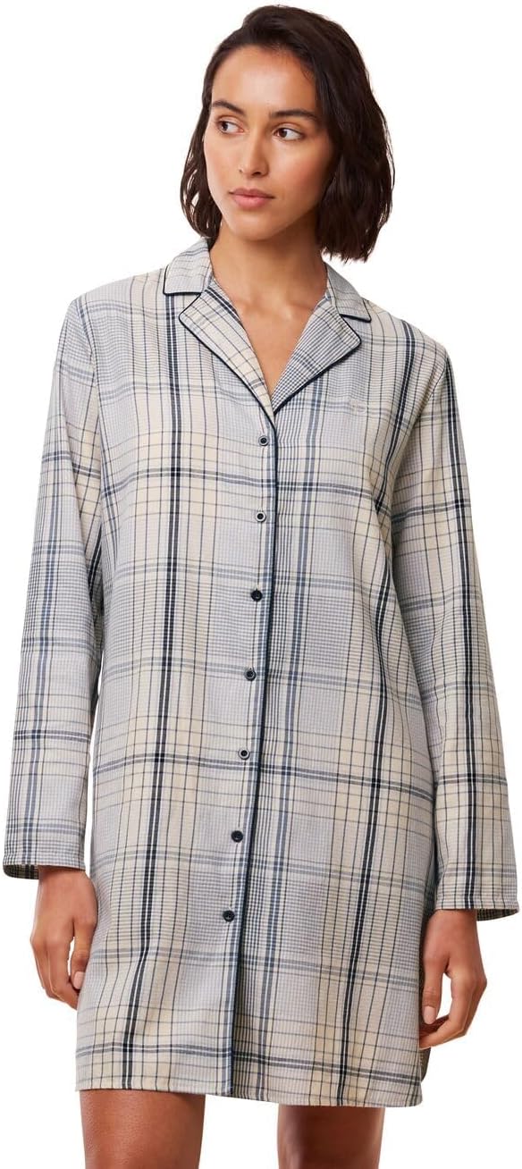 Triumph Damen Boyfriend Ndw X Checks Night Shirt, Blue - Light Combination