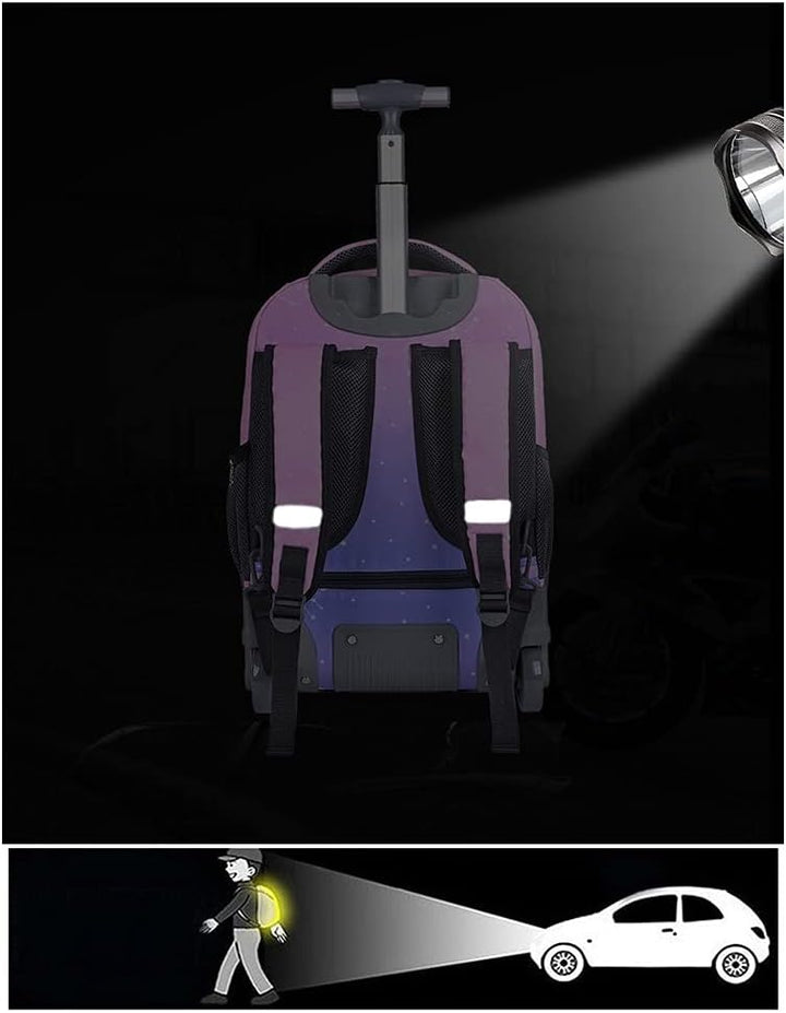 CONPHERON Trolley Rucksack mit Rollen Rolling Schultasche für Mädchen Jungen Schüler Kindergepäck Re