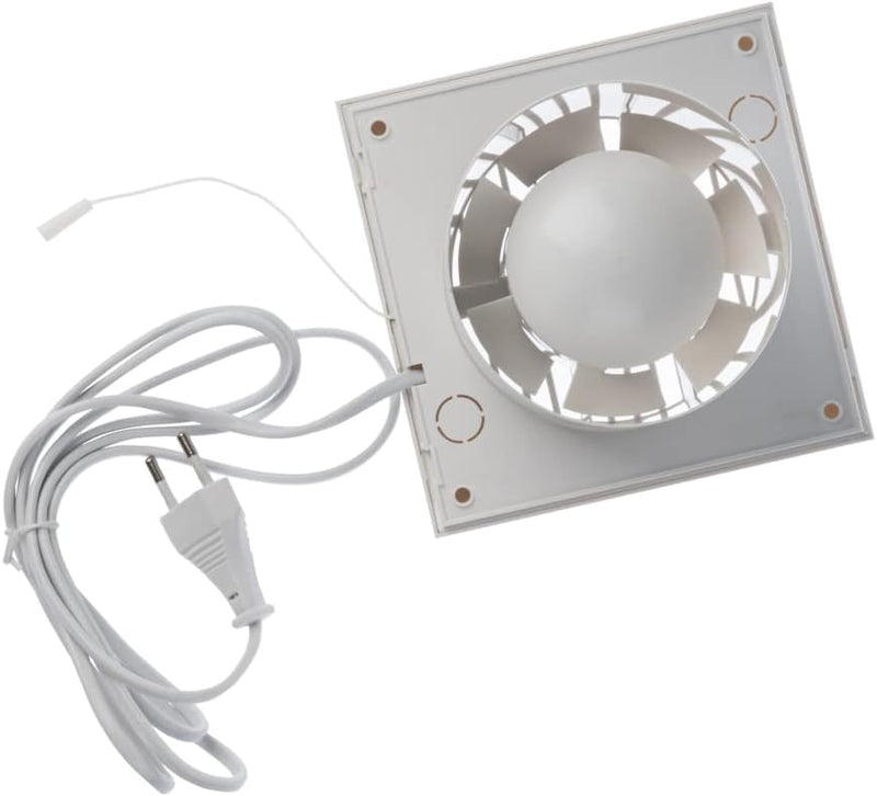 EUROPLAST Ø 100mm Wandventilator Lüfter Abluft Kabel Schalter Ventilator Küche WC Bad - Kunststoff -