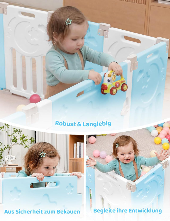 Dripex Laufstall Baby, 2 paneele, Laufgitter Baby, Baby Playpen, Laufstall in Anpassungsfähiger Form
