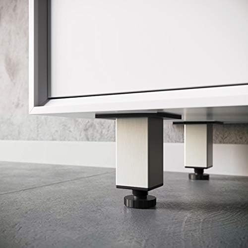 Sossai Exklusiv Möbelfüsse E4MF, höhenverstellbares 4er Set, Höhe: 100 mm, INOX, aus Aluminium 45 x