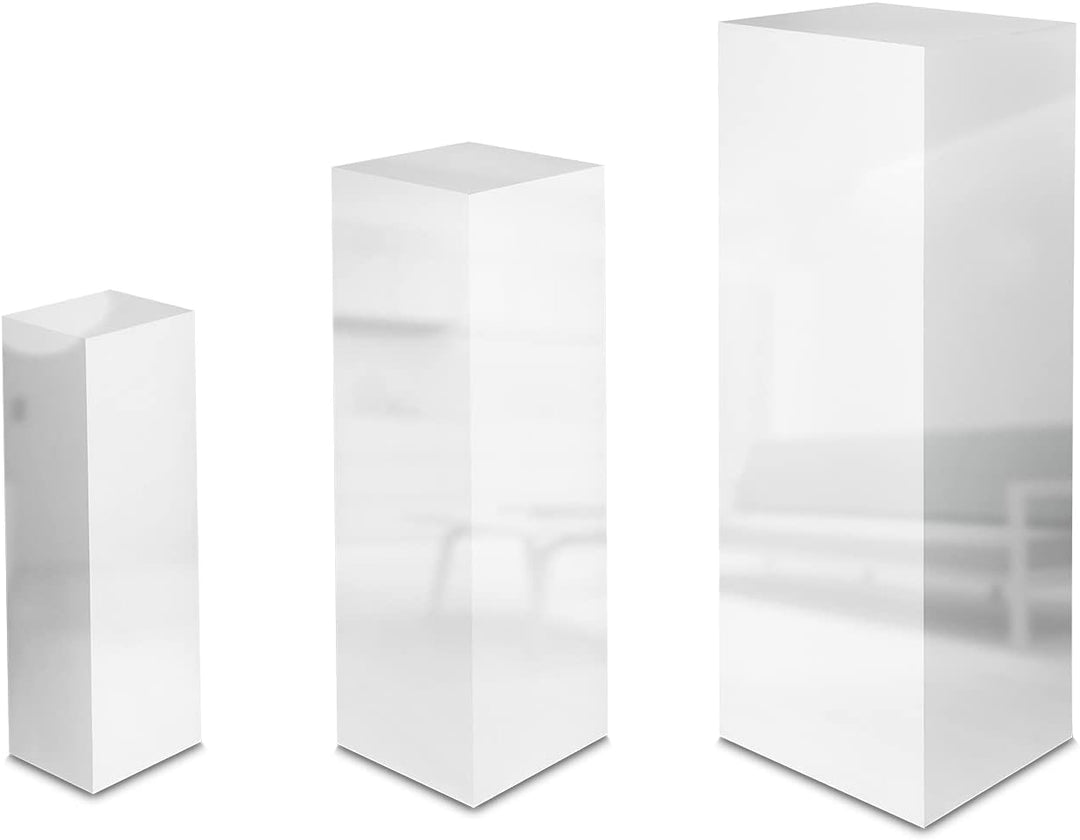 Dekosäule innen/aussen, Säule/Podest/Sockel in 3 Grössen (Weiss Hochglanz, Innensäule 80x25x25 cm) I