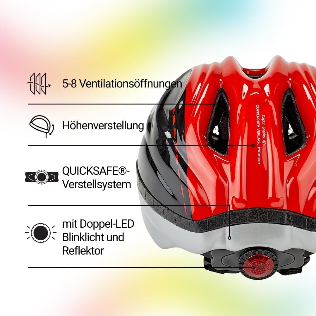 KED Meggy II Originals Kinderhelm XS (44-49cm) Sharky Red, XS (44-49cm) Sharky Red