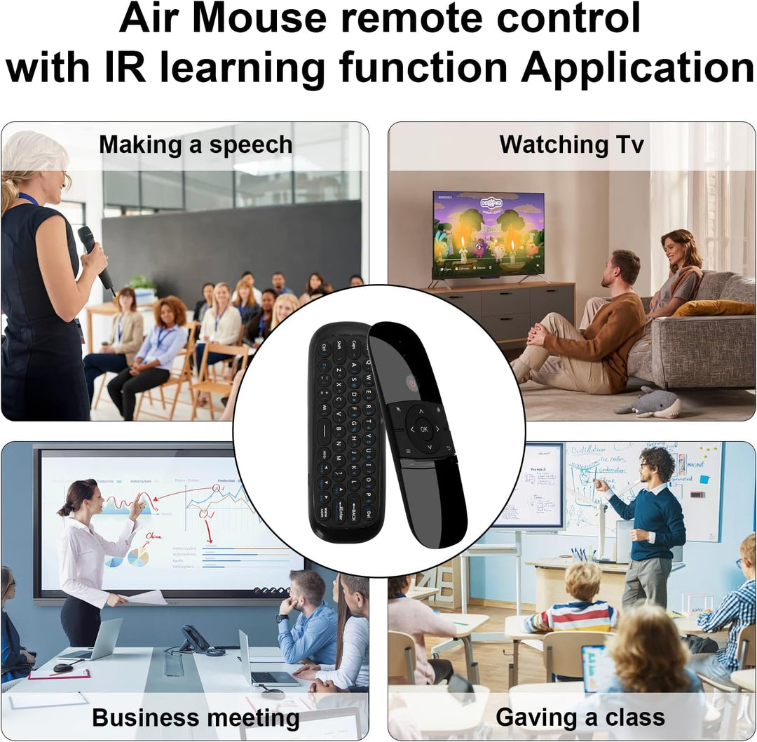 Air Mouse Fernbedienung mit IR-Lernfunktion, 2.4G Air Mouse Remote Control mit Tastatur und Maus Fun