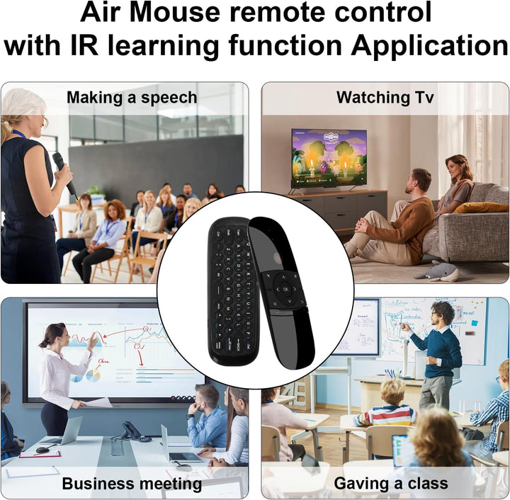 Air Mouse Fernbedienung mit IR-Lernfunktion, 2.4G Air Mouse Remote Control mit Tastatur und Maus Fun