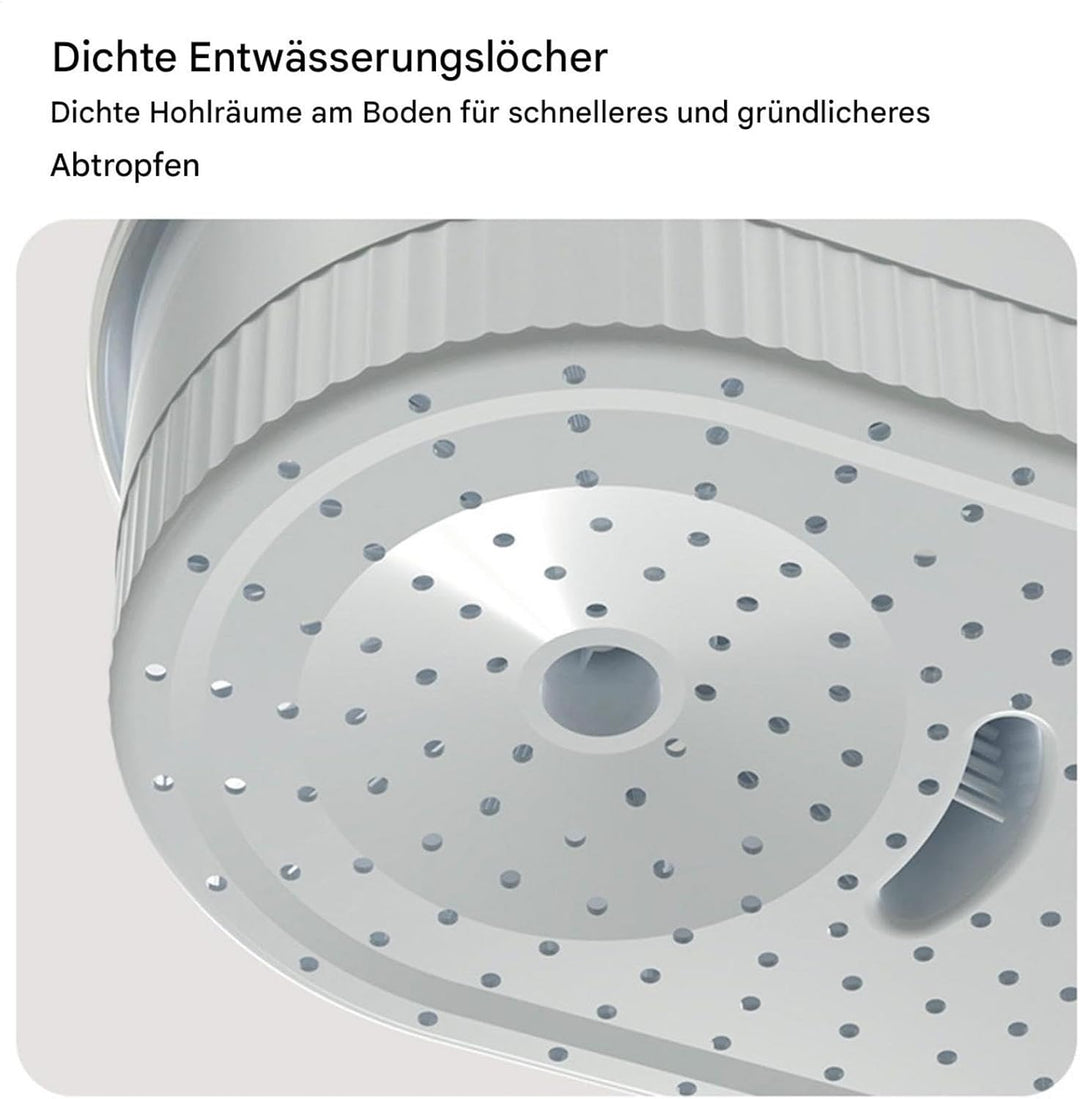 Multifunctional Fruit Cleaner Spinner with Hand Crank, Rotating Vegetable Washer and Potato Scrubber