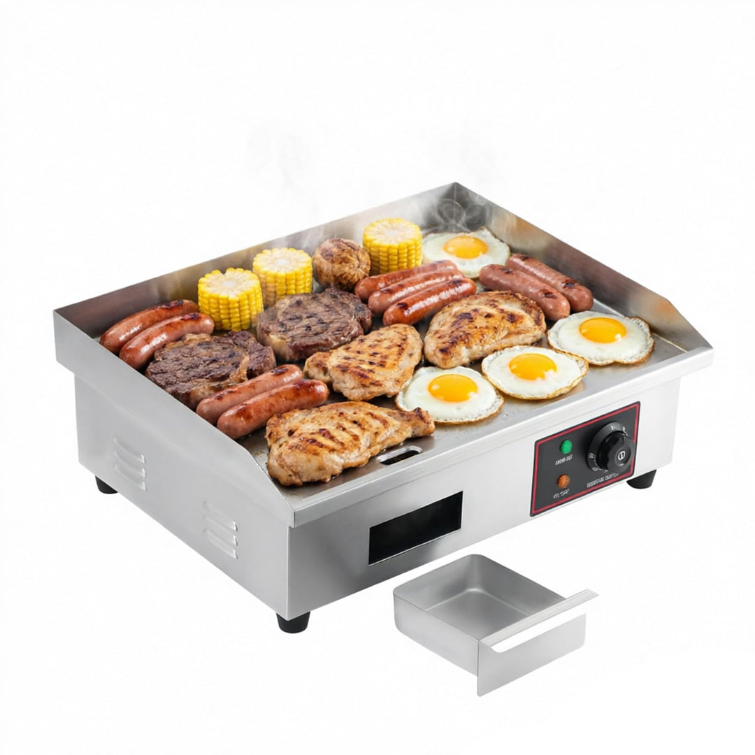 Elektrische Grillplatte, professionell, 3 kW, Tischgrill, multifunktional, Innengrill aus Edelstahl