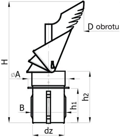 Rotowent Dragon 150/200/250 Kamin Schornstein Regenhaube Luftstrom Edelstahl 150 mm (6