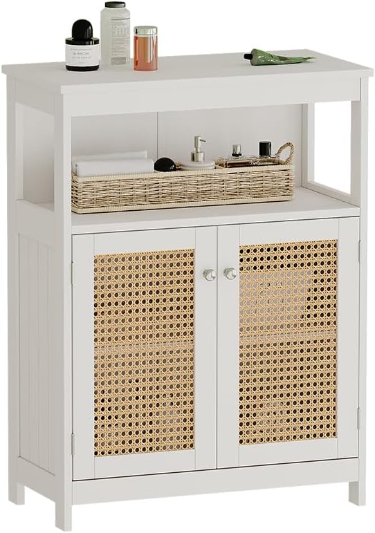 Vicco Midischrank Rosario, Weiss, 60 x 80 cm mit Türen und offenem Fach Sideboard, Sideboard