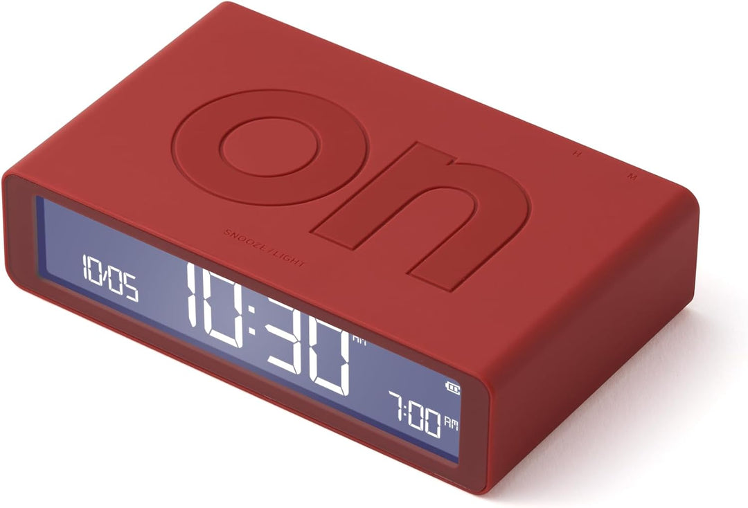Lexon Flip Classic Digitaler Wecker mit umkehrbaren EIN/Aus-Seiten, wiederaufladbare Nachttischuhr m