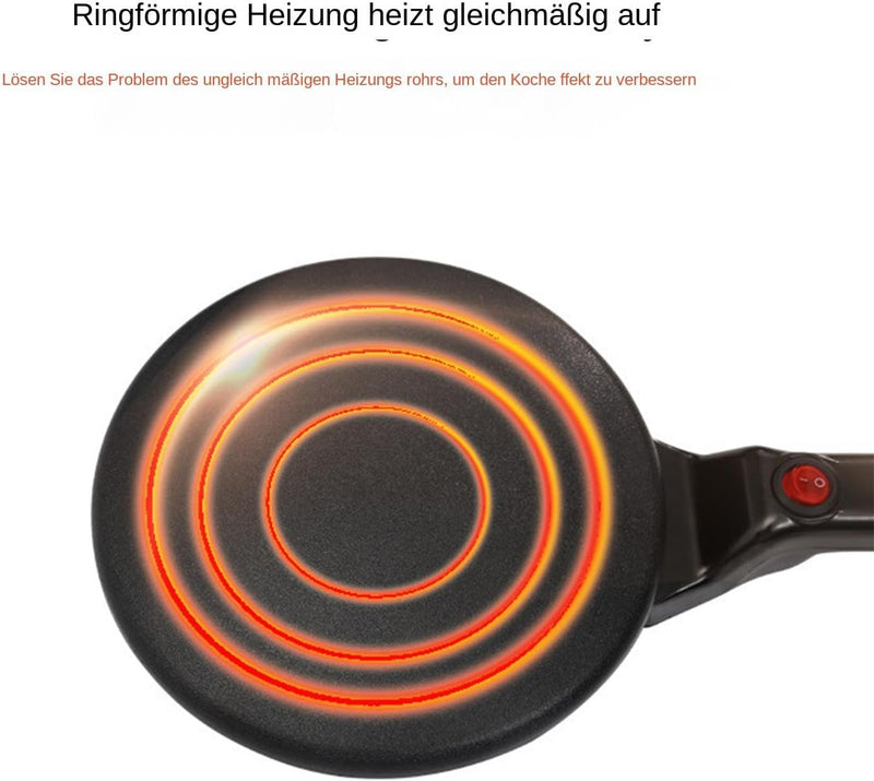 Instant-Crêpe-Maker Elektrische Runde Grillplatte Für Pfannkuchen Gesunde Tragbare Crêpe-Pfanne Hand