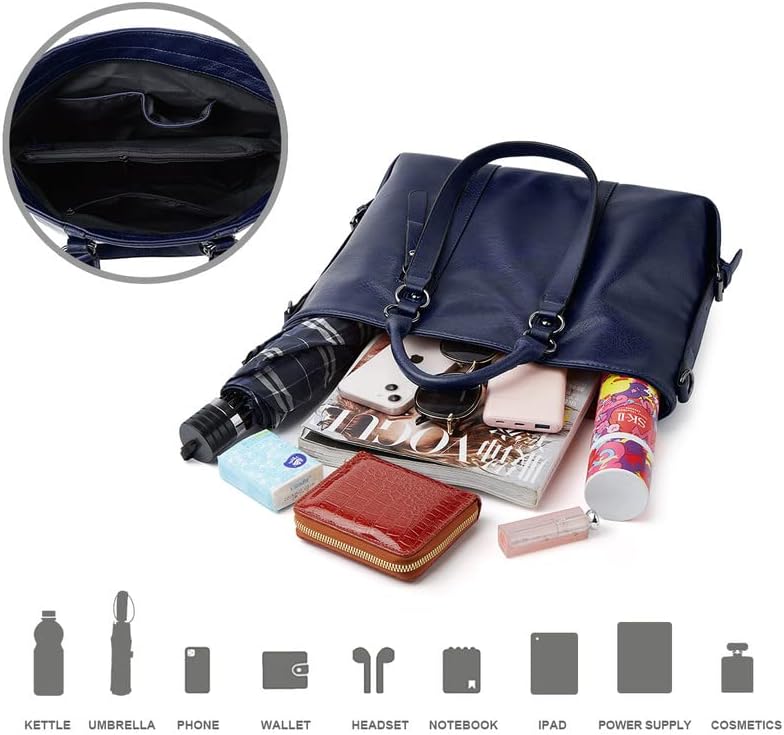 Coolives Damentasche Damen Henkeltasche mit Schultergurt aus PU-Leder Vintage Handtasche Retro Tasch