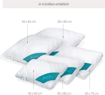 SleepCOOL Kühlendes Kopfkissen 80x80cm COOL.Moments – Extra grosses, voluminöses Kissen mit Kühleffe