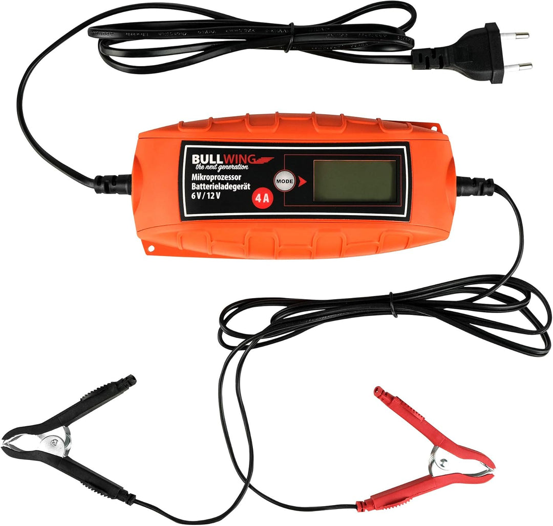 Bullwing Batterieladegerät KFZ Auto Motorrad Mikroprozessor 6/12V 4A Vollautomatisches Batterie Lade