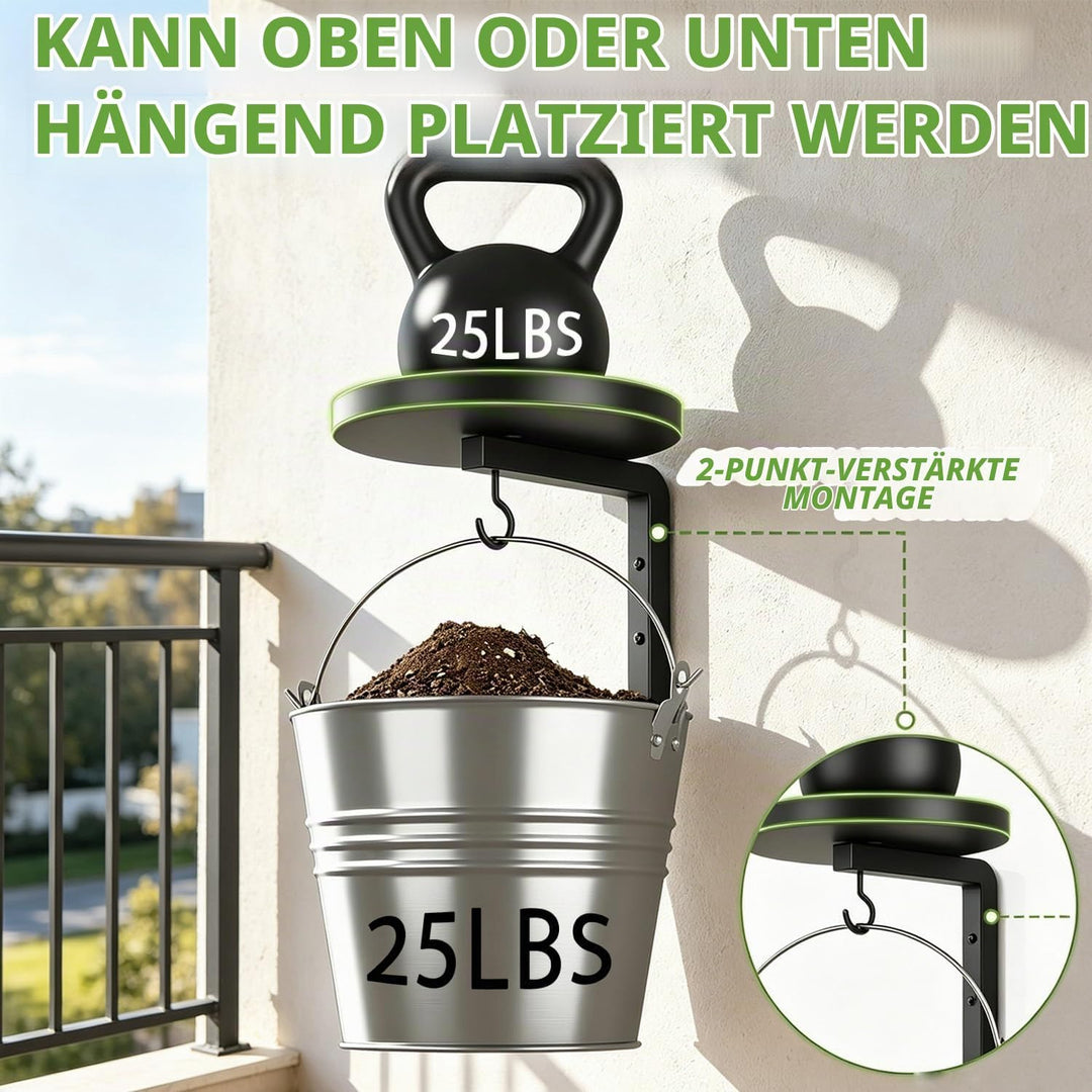 2 Stück Wandbehang Pflanzenständer Metall, 20 cm Pflanzenhalter Wand Metall mit Haken, Pflanzenregal