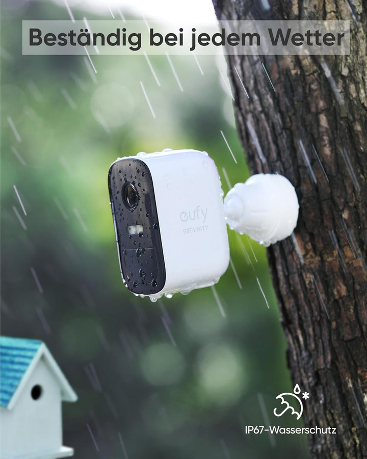 eufy Security eufyCam 2C, überwachungskamera aussen, 180 Tage Akku, HD 1080p, IP67 wetterfest, Nacht