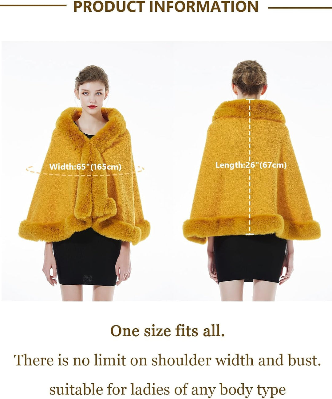 BEAUTELICATE Damen Kunstpelz Stola Brautjacke Bolero Winter Brautschal Mantel für Hochzeit Festlich