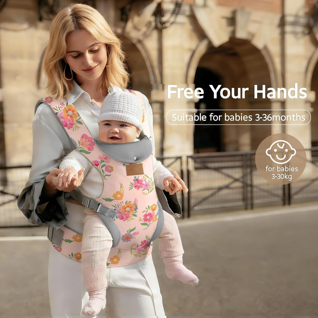 Babytrage Neugeborene ab Geburt,Ergonomische Gemütlich und Leichtgewichtig Baby Tragetuch mit Nacken