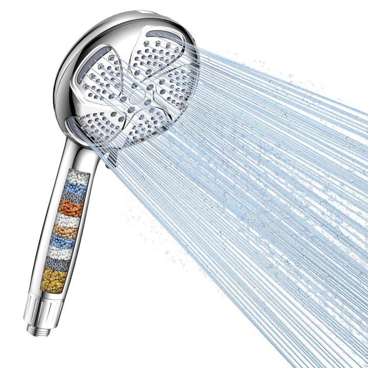 Digiroot Duschkopf mit Filter – 7 Strahlarten,Hochdruck Silber Silber02, Silber02