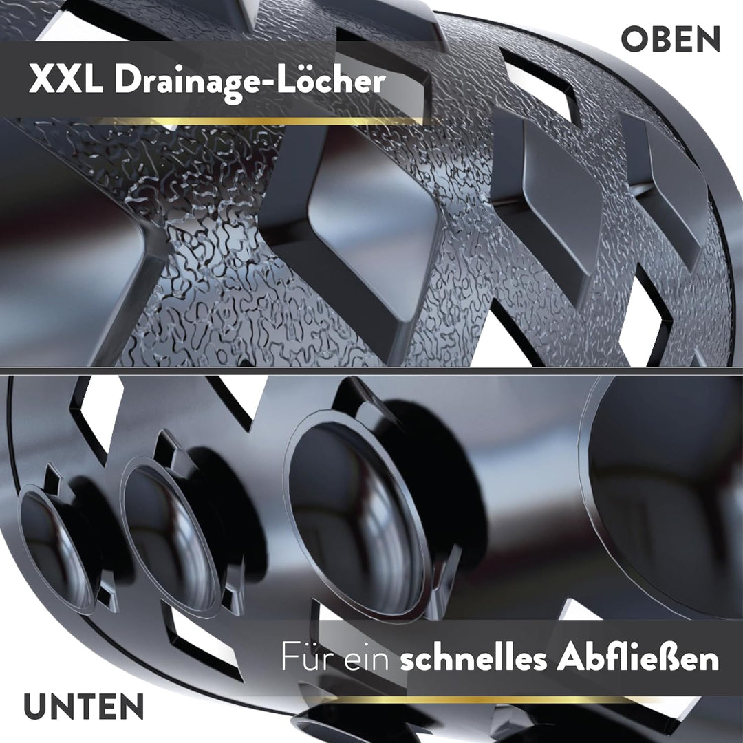 BAMONDO Duschmatte rutschfest & Hautsensitiv (schwarz) 53x53 cm - Antirutschmatte Dusche maschinenwa