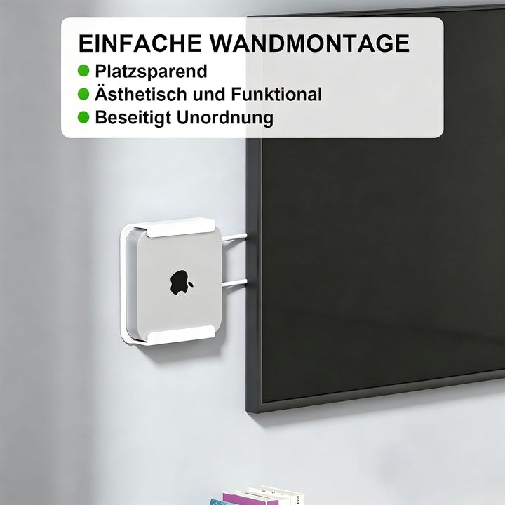 Wandhalterung für Mac mini M4/M4 Pro | Host-Aufbewahrungsbox unter dem Bürotisch, VESA-Wandmontage,