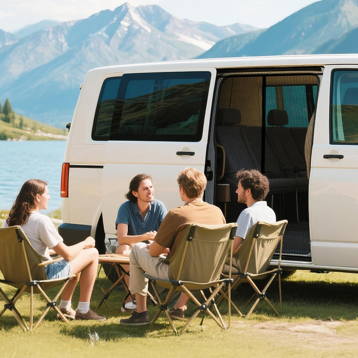 XCBYT Moskitonetz Auto Seitentür Kompatibel für VW T5 T6, Mitte Reissverschluss Fliegengitter Auto I