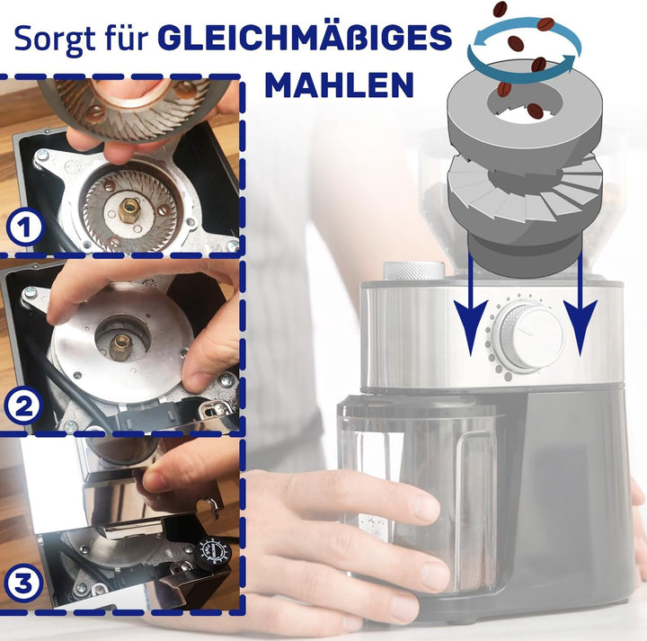 Mahlscheiben mit 12 Zähnen für Kaffeemühle Aussen Ø 64 mm Innen Ø 38 mm Garantie 10 Jahre - MONTERAL