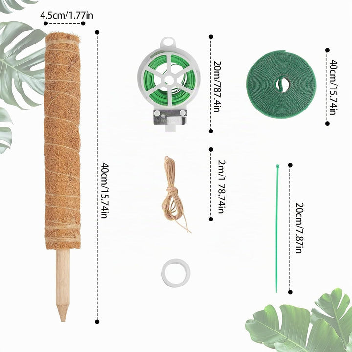 4 Stück Moosstab für Monstera, 40cm Monstera Rankhilfe mit Pflanzen Zubehör, VerläNgerbar Up To160cm