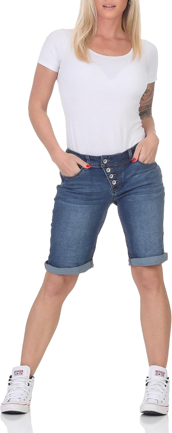 Buena Vista Jeans Hosen Damen - Malibu Short - Stretch Denim - Jeansblau - Gr. M