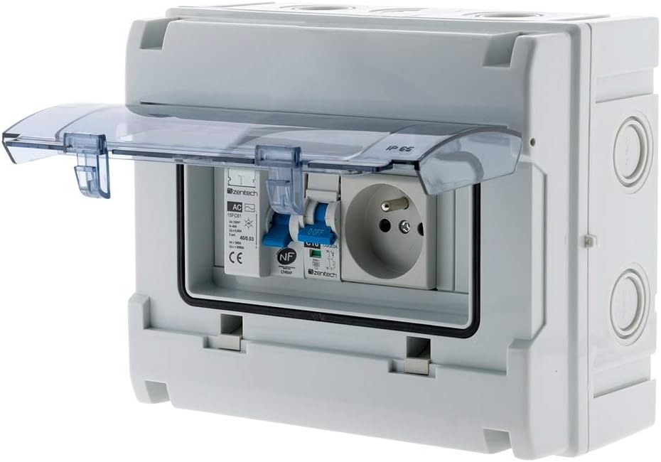 Coffret électrique étanche IP65 8 modules équipé livré avec accessoires Einzigartig, Einzigartig